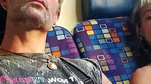 my friend jerks me off on a train, i suck him too.