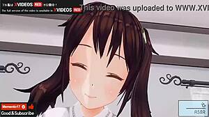 In this uncensored japanese hentai, she performs handjob and blowjob with asmr effects