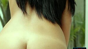 Two gorgeous brunettes flirt with the camera adorably.