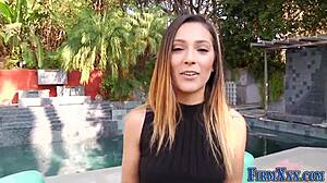 pretty teen 18+ gets facial