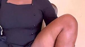 Hot ebony solo masturbation