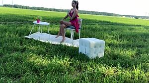 Blonde teen amateur rides cock in cowgirl position backstage, getting hardcore fucked by skinny guy in backroom