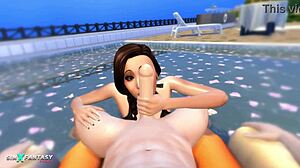 jade rosa feels intense passion in the pool during sims 4 hentai scene