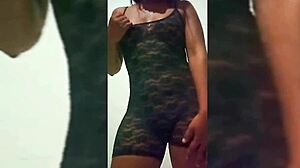 new sexy model from colombia shows off her natural tits in costumes for the first time