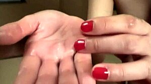 Does this japanese brunette love handjobs?