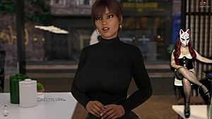 Intriguing steps of debauchery as she undresses in the back alley