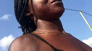 Crazy bitch twerks her big ass outdoors.