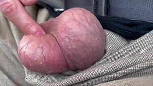 MILF Plays With Balls During Highway Car Drive