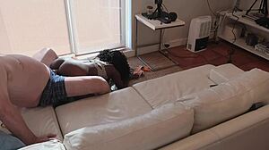 Watching PORN, Couple Gets WET and RIDING HARD