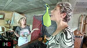 threesome encounter with blonde and milf