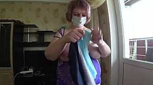 Girlfriend Fucks Milf's Huge Tits and Big Ass in Panties! BBW Lesbians POV Excitement!