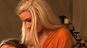 katrin and roxanne interact with a partner in various positions.