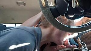 Black guy gives blowjob on road head 2.