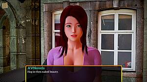 Redhead amateur with big tits in family game