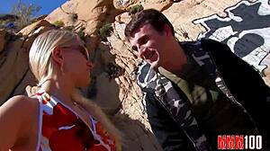 hot french blonde anal on public beach