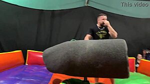 The Latina Pornstar Rides The Mechanical Bull And Gets Peed On Outdoors