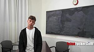 the burglar twink gets punished in the garage with rough blowjob and bareback