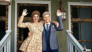 horny college boy fucks his uncle's new hot nerdy wife in interracial action