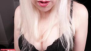 Russian beauty whispers naughty desires in steamy solo POV session.