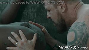 i'm watching hunky rocco steele stuff his huge cock into that black jock's tight hole