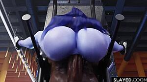 Black guy destroys Widowmaker's pussy hard