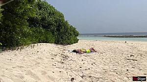 voyeur pervert jerks off busty milf and her stepdaughtr and cums on their faces while they sunbath