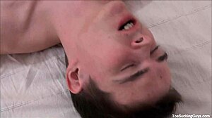 Hot twink worships feet intensely