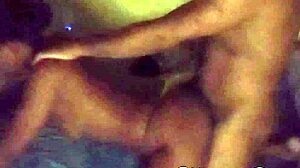 Amateur brunette couple in sensual reality sex