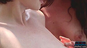 Megan Blake and Jay Marie's Pool Lesbian Encounter with Big Tits