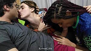 fucking two hot young girls during brazil's world cup game