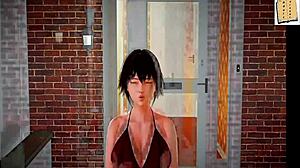 Bold brunette takes big cock in missionary.