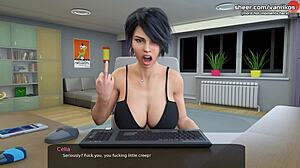 yo, check this hot milf teacher licking her big boobs on cam for her student in milfy city part 4!