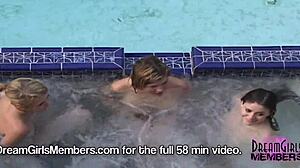 dream girl uses dildo at pool party