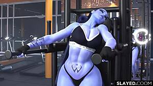 Black guy destroys Widowmaker's pussy hard