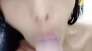 Thai Babe Shoves Huge Dildo in Tiny Pussy Close-Up