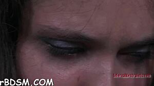 cheerful brunette plays with rubber sex toy 😜