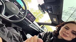 Fast and Furious Public Blowjob While Driving in Sexy Car Scene.
