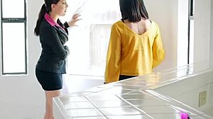 nickey hunstman face sits jenna foxx's pussy, licking big tits and legs in 69 until cum