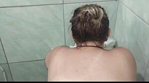 Anime wife gets intense fucking in the bathroom bath