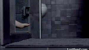 Passionate fucking with busty cheating wife in hotel bathroom