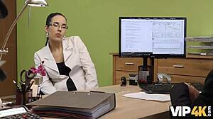 So this VIP4K agent gave credit to a brunette nympho after some steamy sex action.