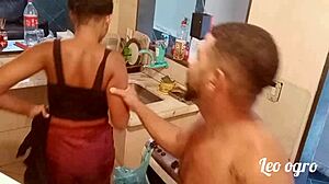 In the kitchen where the fun started with Myllena Rios 😘