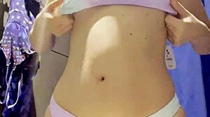 hidden camera catches latina teen 18+ in dressing room