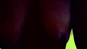 Wet pussy riding black cock in couple fucking