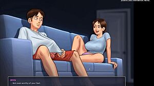 hot blowjob and footjob on cam from sexy roommate in summertime saga v018 part 2 😍