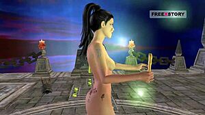 Animated 3d cartoon video of indian teen giving poses in various positions.