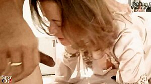 French amateur gets doggystyled deepthroat rimming in satin panties!