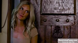 Stepteen 18+ licks hot stepmom's pussy to pay off her debt in this hardcore sex session.