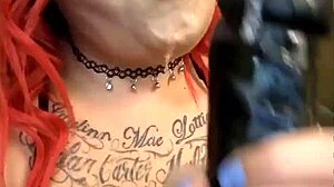 lexi red deepthroat queen choking and gagging on sloppy blowjob.