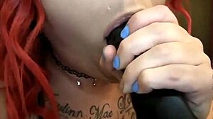 lexi red deepthroat queen choking and gagging on sloppy blowjob.